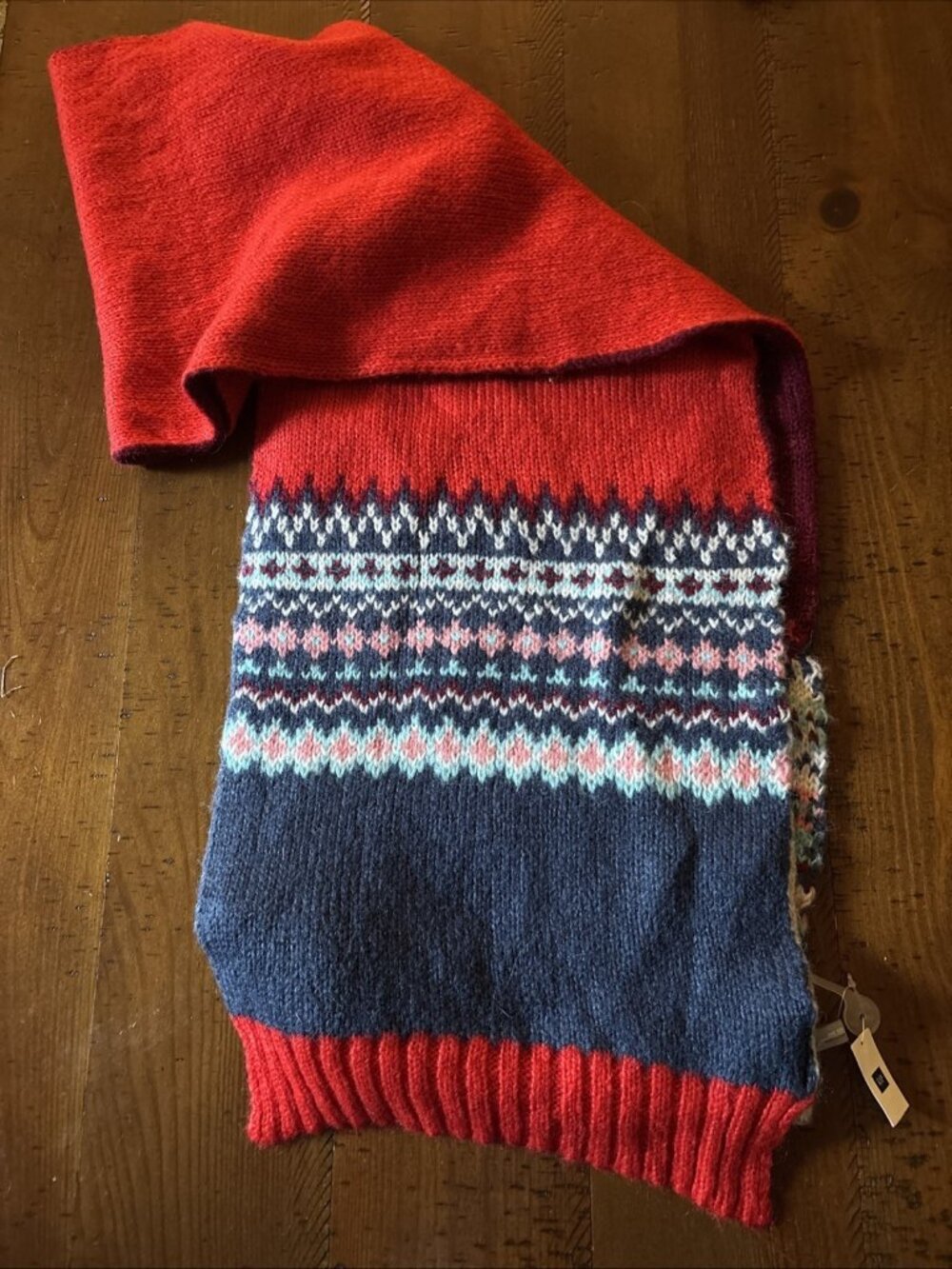 Gap Red & Burgundy Mohair Blend Scarf Oversized Winter